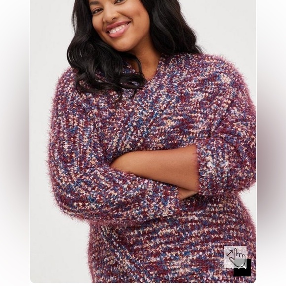 NWT Torrid Kimono Cocoon Cardigan Size 1X Multi Popcorn Knit - Picture 4 of 8